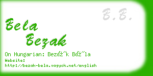 bela bezak business card